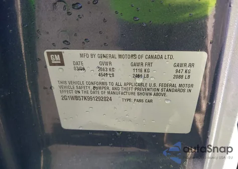 2009 Chevrolet Impala Ls from USA, damaged, VIN 2G1WB57K991292024